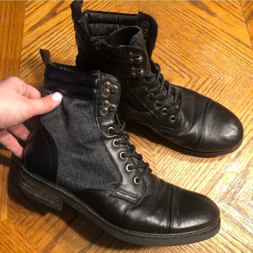 Jump Apparel Men’s J75 Garrison Black Lace-Up Leather Combat Boots Size 8 - Picture 5 of 12